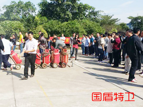 金镭护卫点消防演习